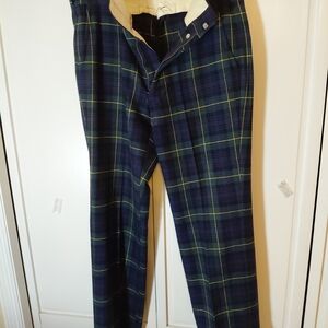 Vintage Corbin Redwood and Ross Tartan wool Mens Pleated Pants 34 x 30
